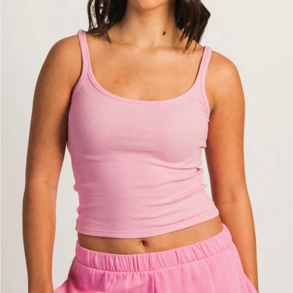 Harlow Pink Ribbed Tank Top